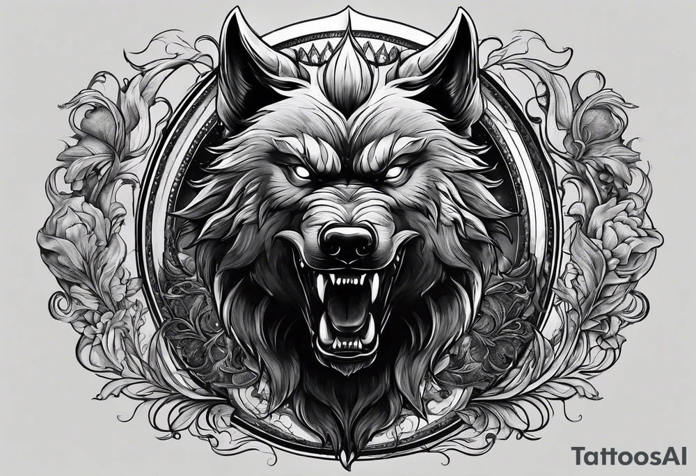 a werewolf transforming in the moonlight tattoo idea