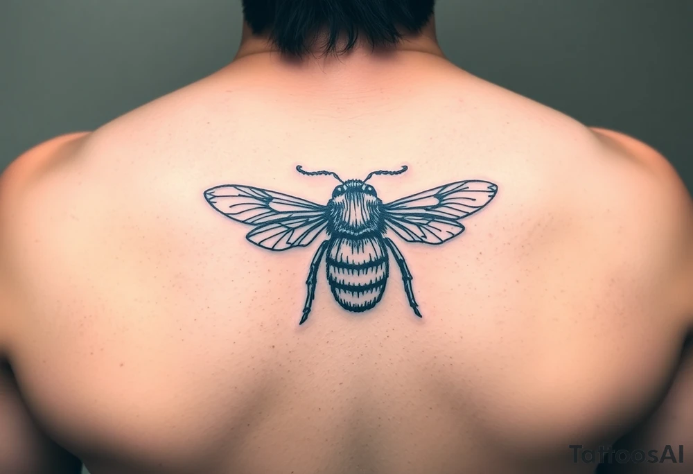 Lenora written in Hebrew inside of a bumblebee tattoo idea