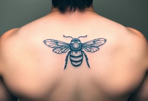 Lenora written in Hebrew inside of a bumblebee tattoo idea