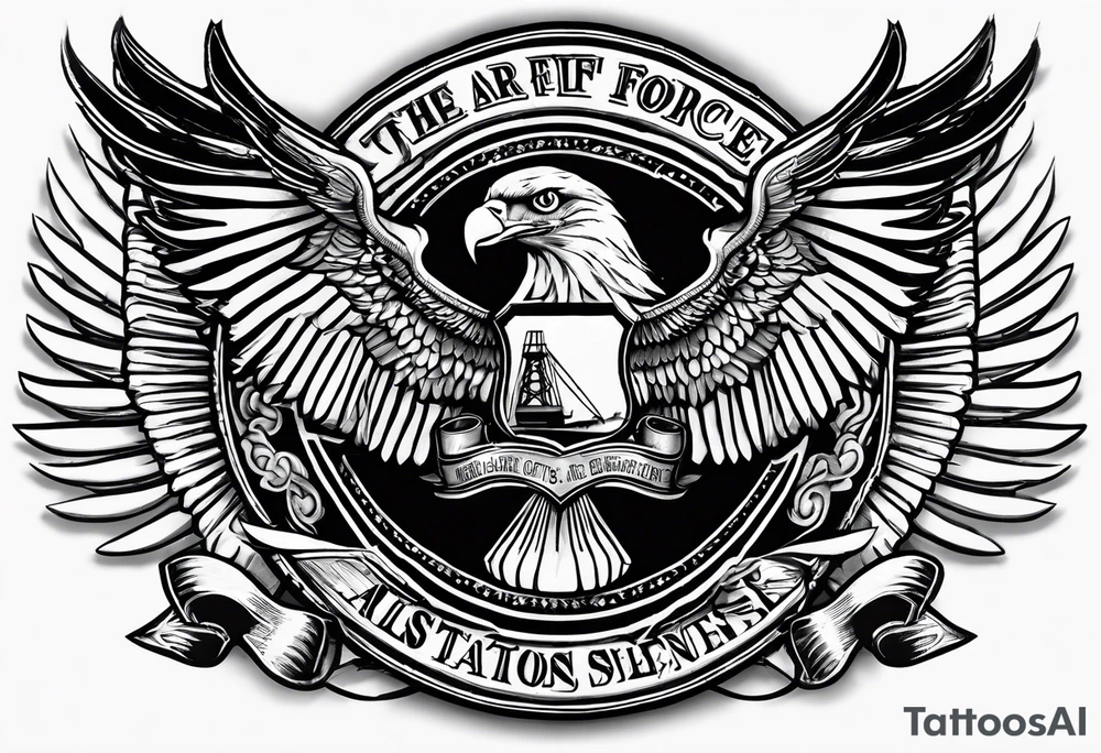US Air Force symbol with the Civil Engineer logo inside it tattoo idea