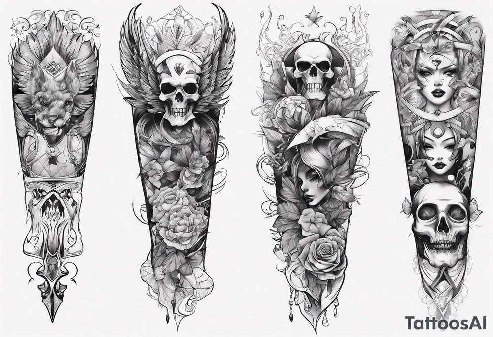 leg sleeve but unique tattoo idea