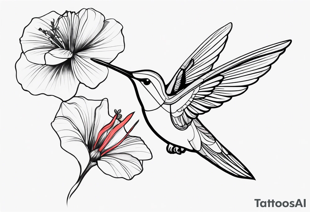 Humming bird and flower tattoo idea