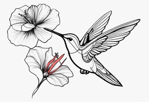 Humming bird and flower tattoo idea