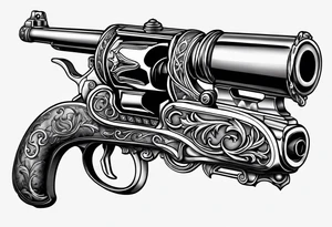 Flintlock pistol tattoo idea