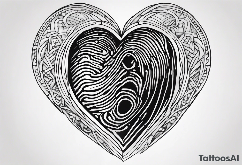 Finger print heart tattoo idea