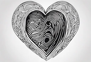 Finger print heart tattoo idea