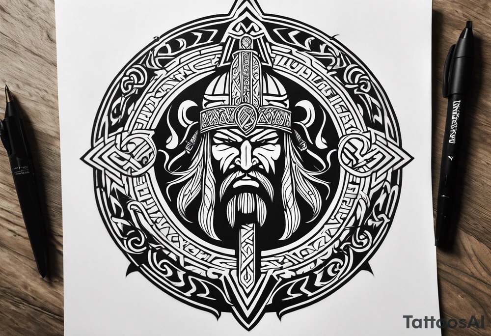 Valhalla viking  gods tattoo idea