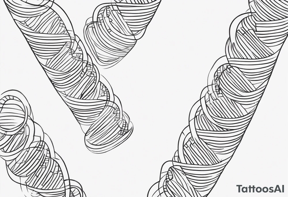 minimalist line drawing of dna tattoo idea