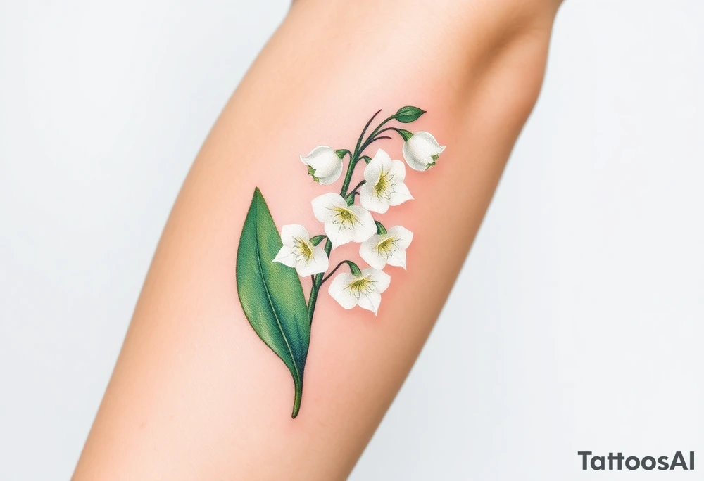 White flowering Lilly of the vally plantsl tattoo idea