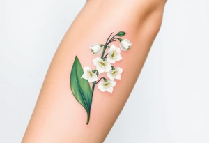 White flowering Lilly of the vally plantsl tattoo idea