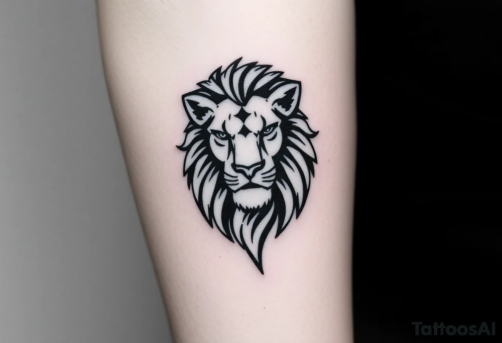 Fancy style "leo"  birth
 sign lion tattoo idea