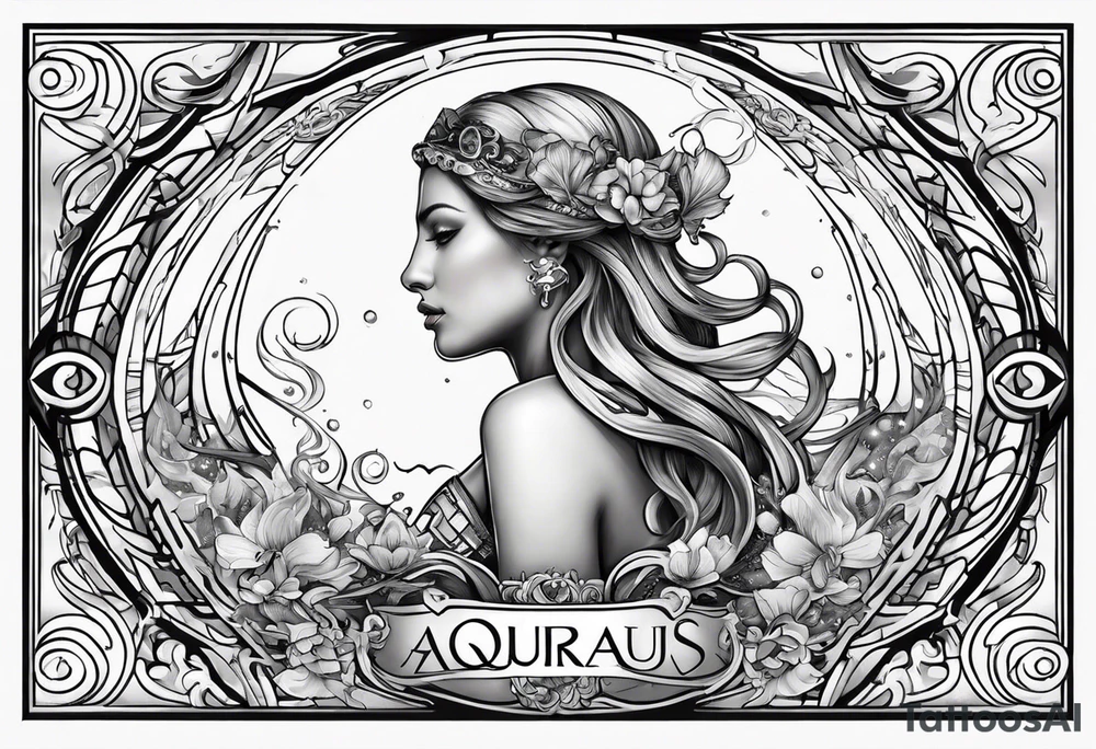zodiac sign Aquarius tattoo idea