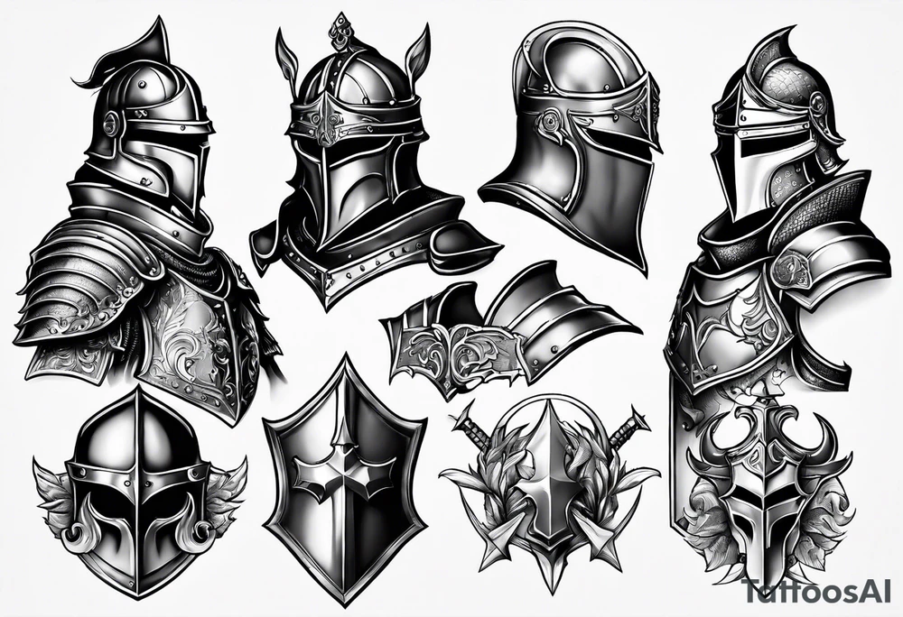 knight in heavy armor tattoo idea