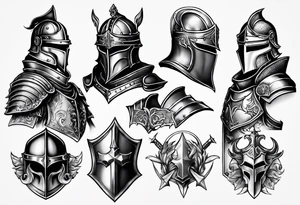 knight in heavy armor tattoo idea