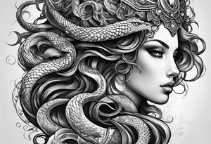 Medusa with the symbolism of light tattoo idea