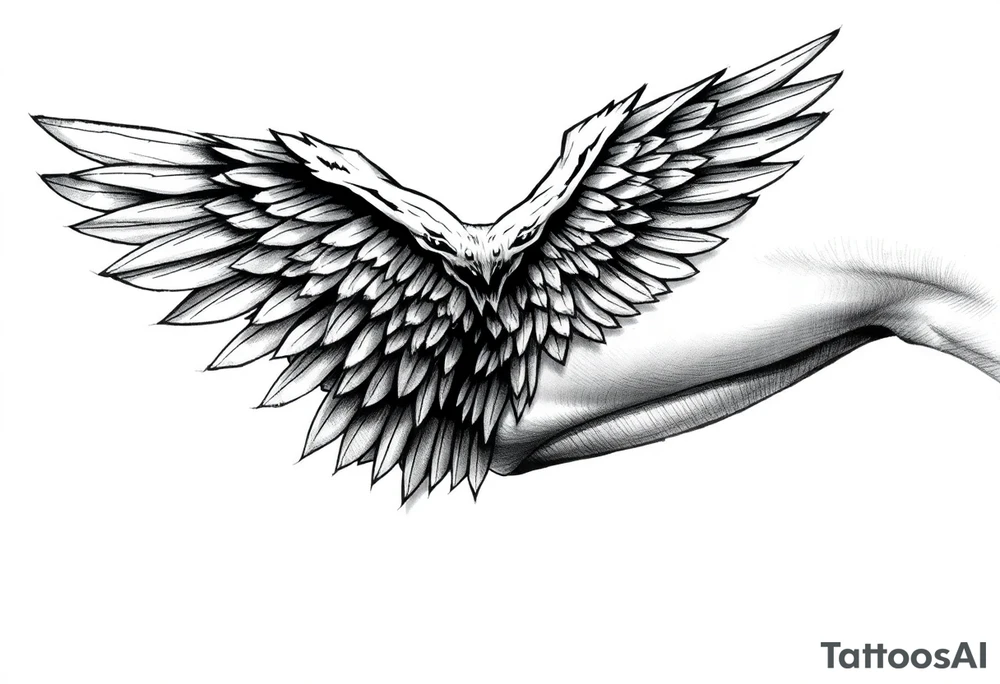 Full Shoulder to elbow wing tattoo idea