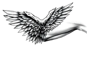 Full Shoulder to elbow wing tattoo idea