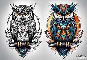Owl Element Mage tattoo idea
