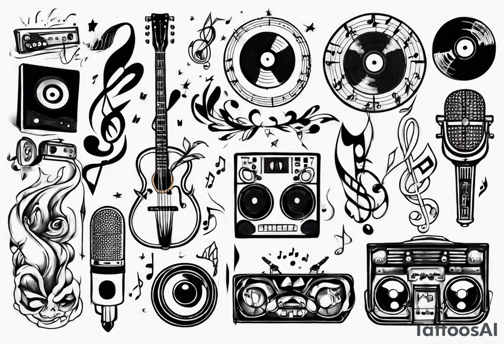 music sound tattoo idea