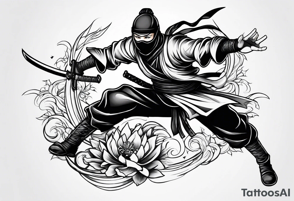 Flying ninja tattoo idea
