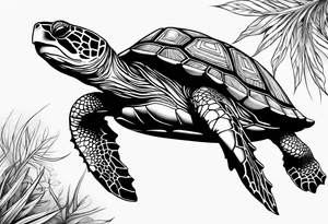 outline of a turtle with a spiked shell tattoo idea