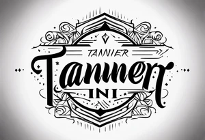Tattoo that says tanner in script writing without a background tattoo idea