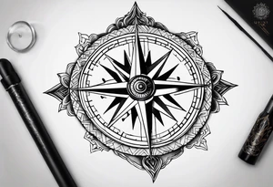 compass on a hand tattoo idea