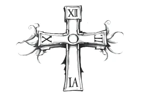 Roman numeral cross tattoo idea