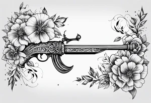 snsword shattering into flower tattoo idea