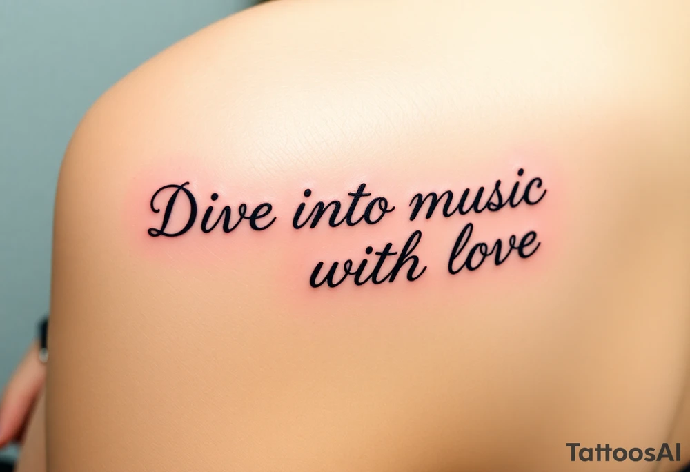 Dive into music with love tattoo idea