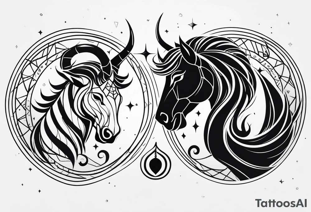 Horoscope signs scorpio and leo mix tattoo idea