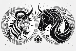Horoscope signs scorpio and leo mix tattoo idea