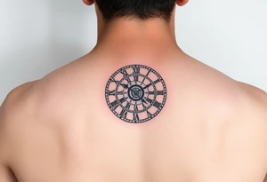 vintage roman numerals within ornate clockwork mechanism tattoo idea