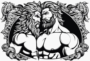 Hercules with a lion head for the bicep tattoo idea