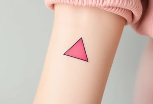 A pink triangle (upsidedown), with very small black lining and upside down. Just the colour pink. No shapes. Just the colour pink in a gradient filling the triangle tattoo idea