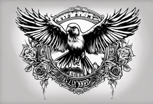 highly detailed free bird
 Lynyrd Skynyrd 
free from birdcage tattoo idea