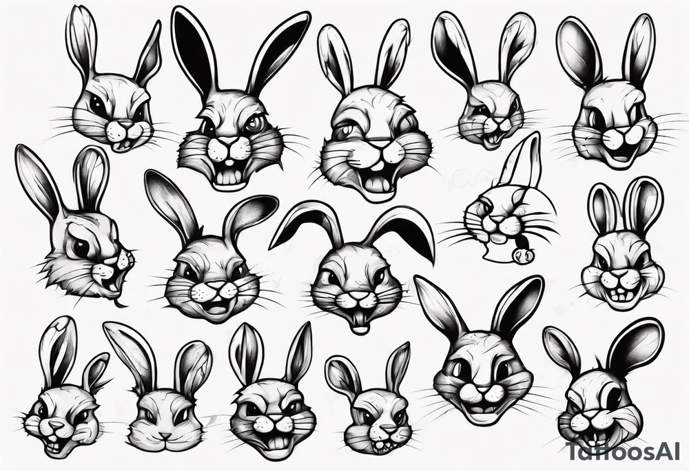 funny bunny tattoo idea