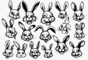 funny bunny tattoo idea