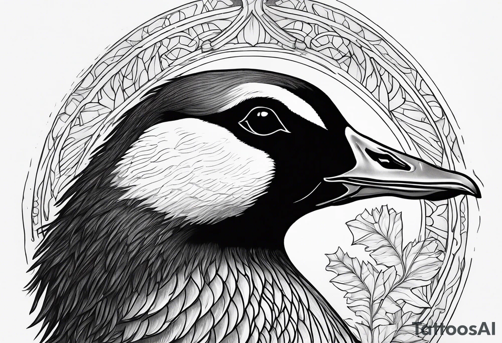 canadian goose mystical Background tattoo idea