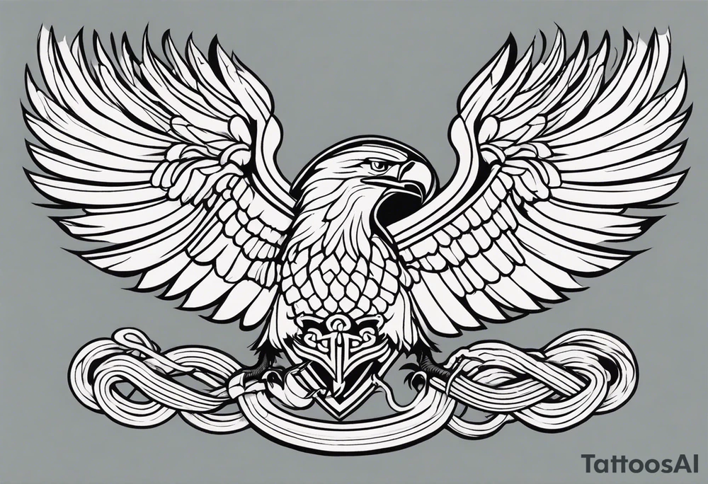 Slavic eagle fighting a snake tattoo idea