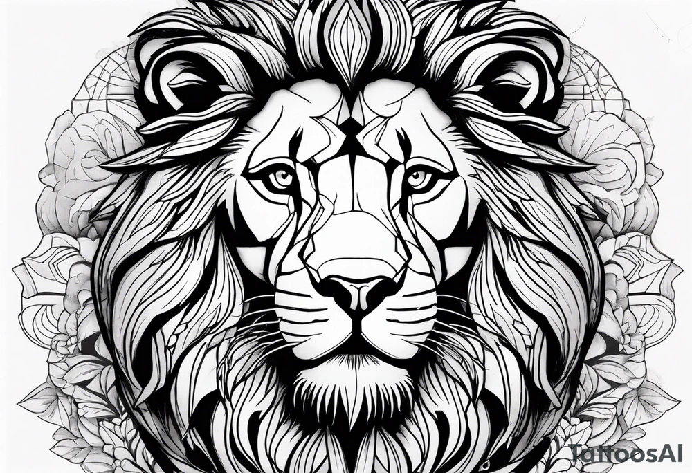 lion and lioness tattoo idea