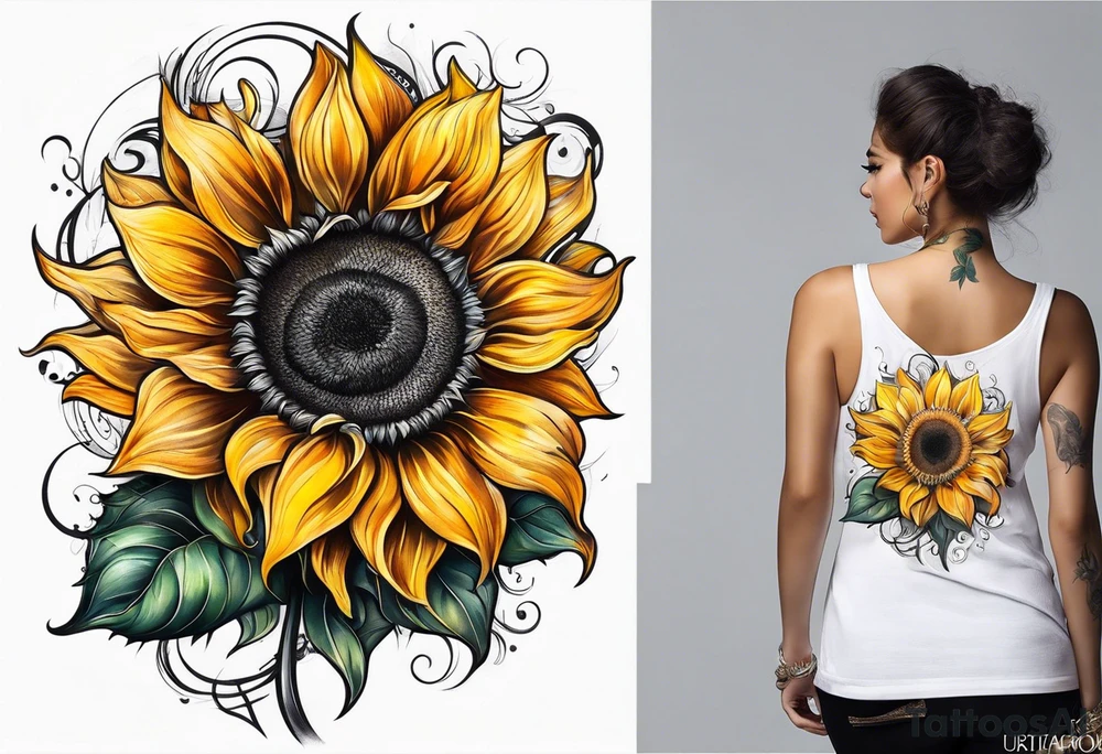 a sunflower tattoo idea