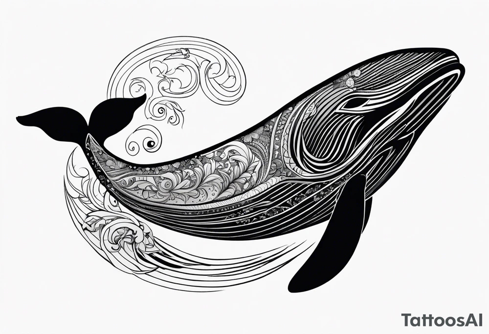 a dreamy whale tattoo idea