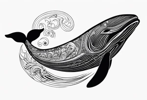 a dreamy whale tattoo idea