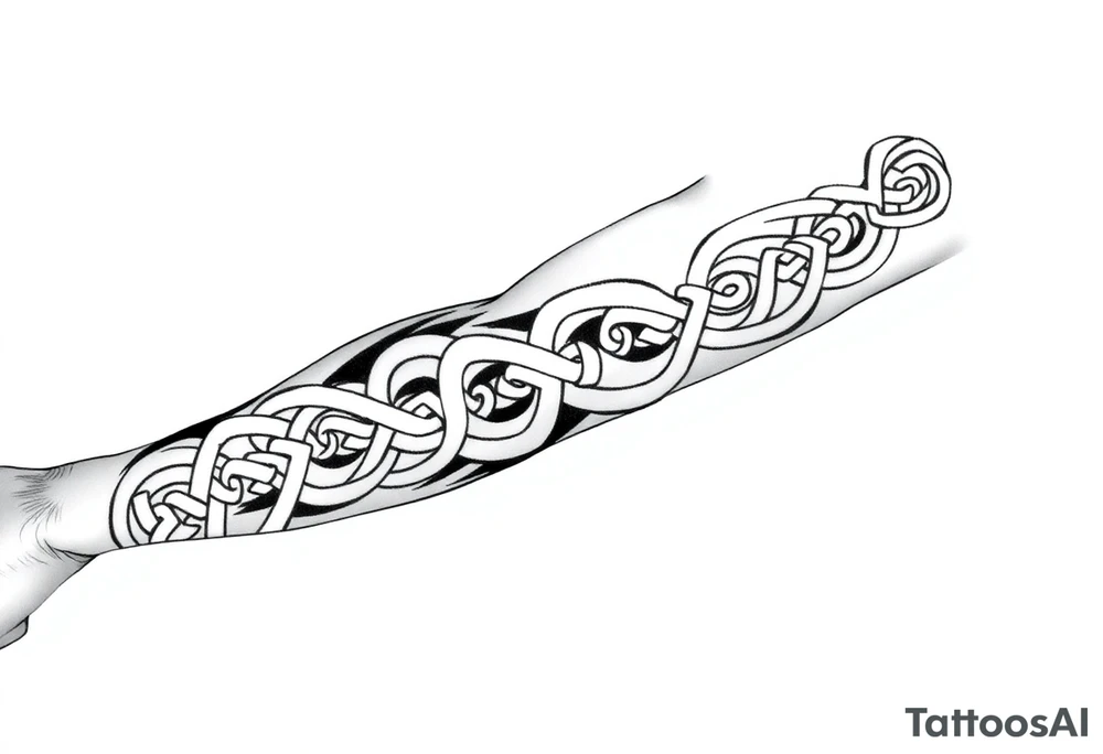 Māori style Celtic knots and bands black and white shading tattoo idea