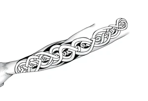 Māori style Celtic knots and bands black and white shading tattoo idea