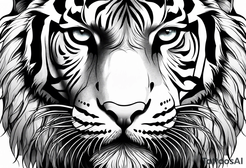 Tiger with one eye tattoo idea