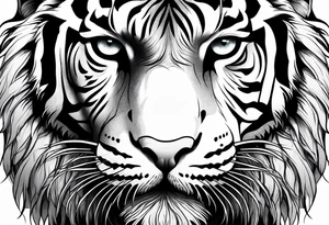Tiger with one eye tattoo idea
