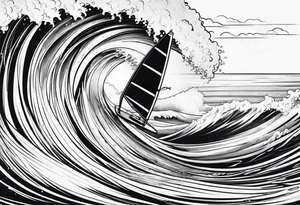 Windsurfer, big wave tattoo idea