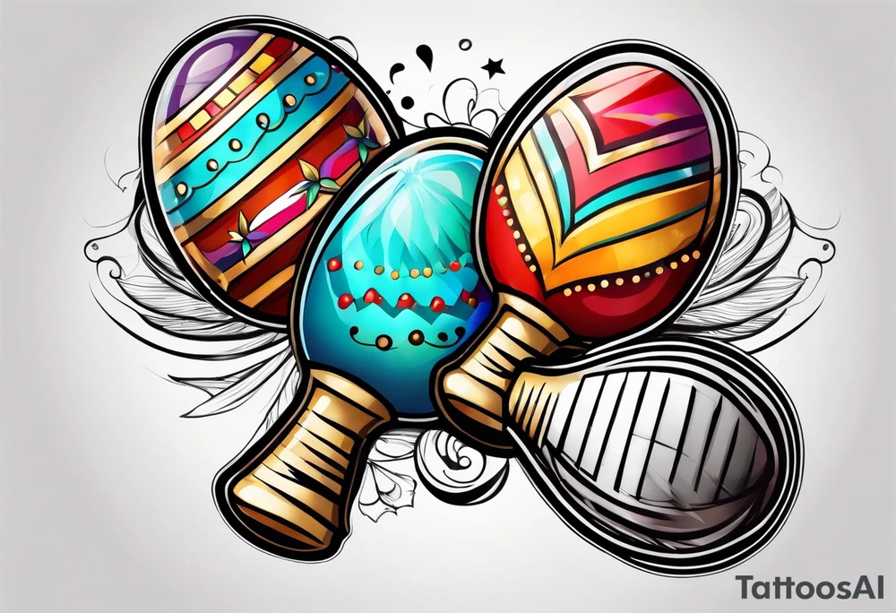 Colorfull maracas tattoo idea